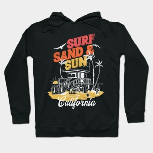 Surf, Sand and Sun California Beach Hoodie